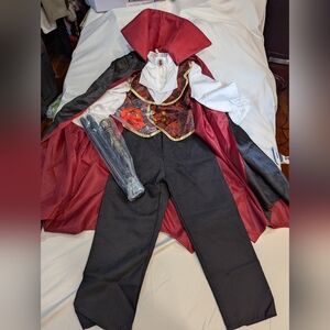 Spooktacular Vampire 3T Halloween Cosplay Costume Dracula Cape Scepter HOLE READ